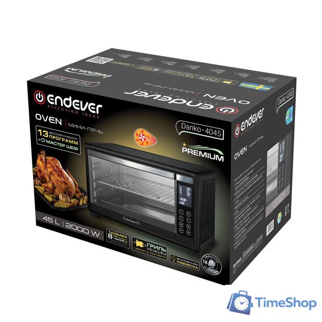 Мини-печь Endever Danko 4045 (черный) - Изображение №4 — Интернет-магазин Time-Shop