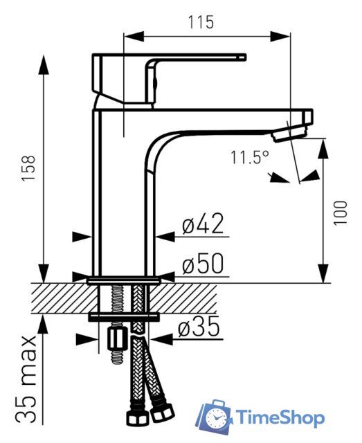 Смеситель Ferro Alba VerdeLine BLB2VL - Изображение №2 — Интернет-магазин Time-Shop