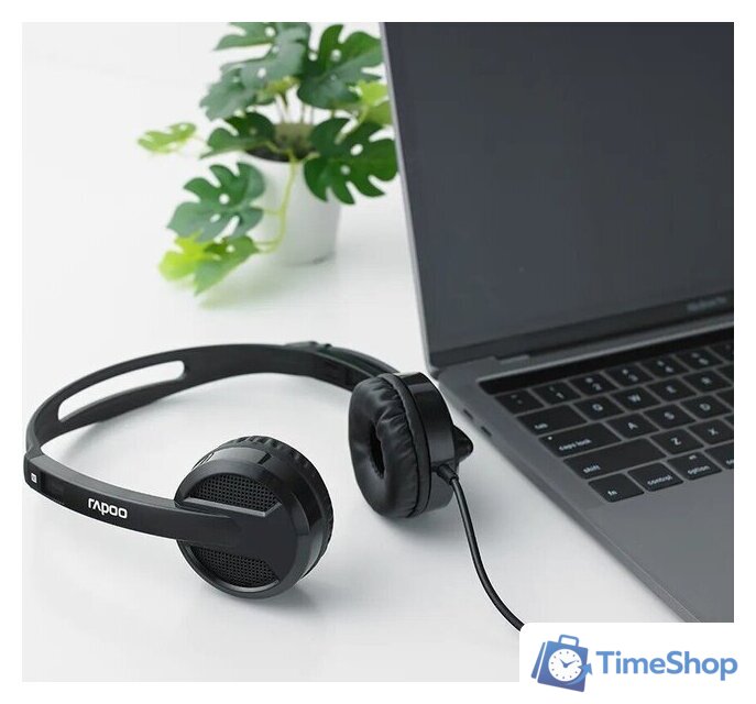 Офисная гарнитура Rapoo H100 (черный) - Изображение №9 — Интернет-магазин Time-Shop