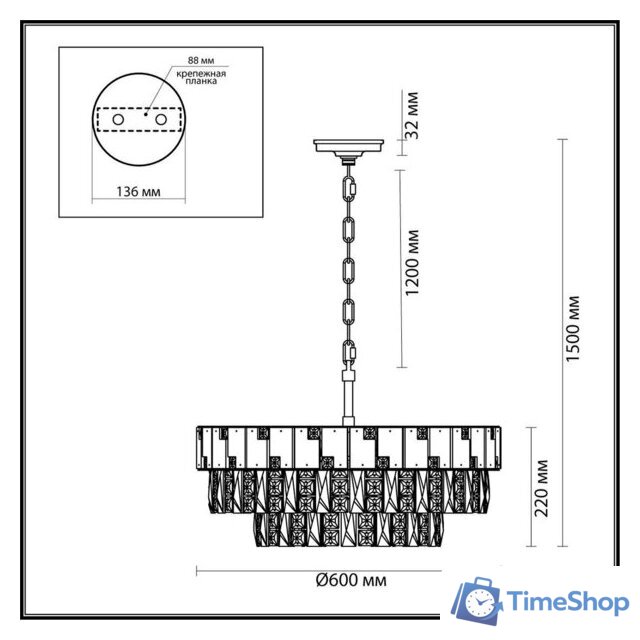 Подвесная люстра Odeon Light Chessi 5076/12 - Изображение №2 — Интернет-магазин Time-Shop