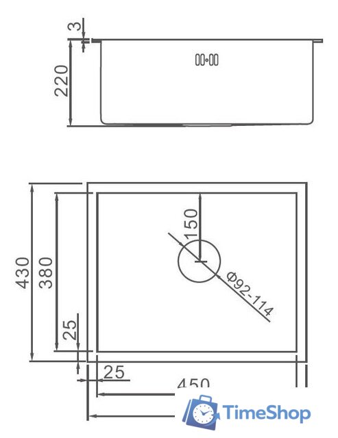Кухонная мойка Gerhans K35043B - Изображение №2 — Интернет-магазин Time-Shop