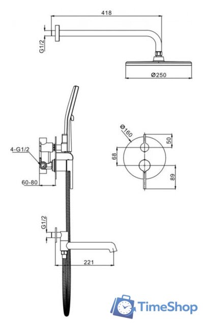 Душевая система  Raglo R20.27.03 - Изображение №11 — Интернет-магазин Time-Shop