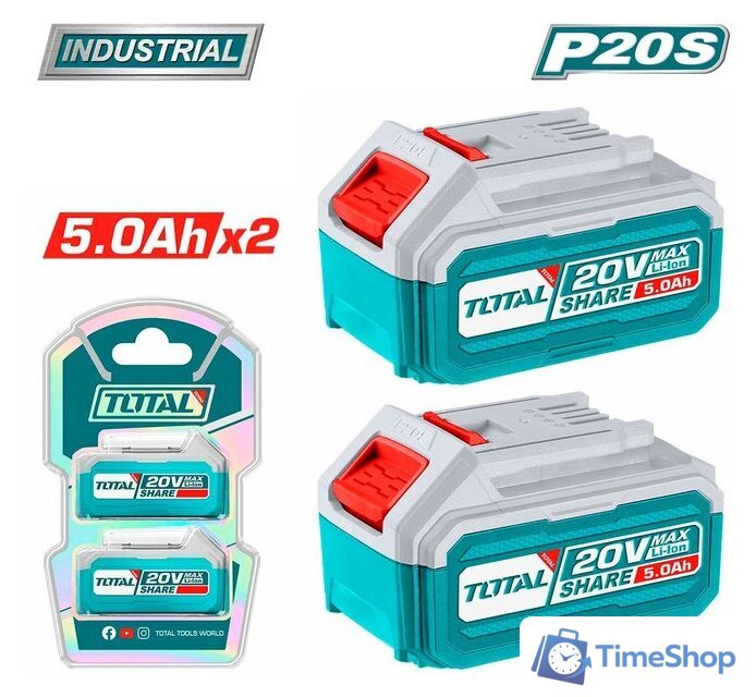 Набор аккумуляторов Total TOSLI240464 (20В/2x5 Ah) - Изображение №1 — Интернет-магазин Time-Shop