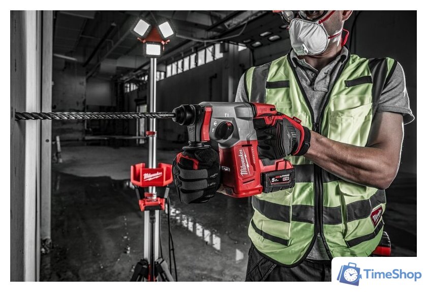 Перфоратор Milwaukee M18 BLH-502X 4933478894 (с 2-мя АКБ, кейс) - Изображение №3 — Интернет-магазин Time-Shop