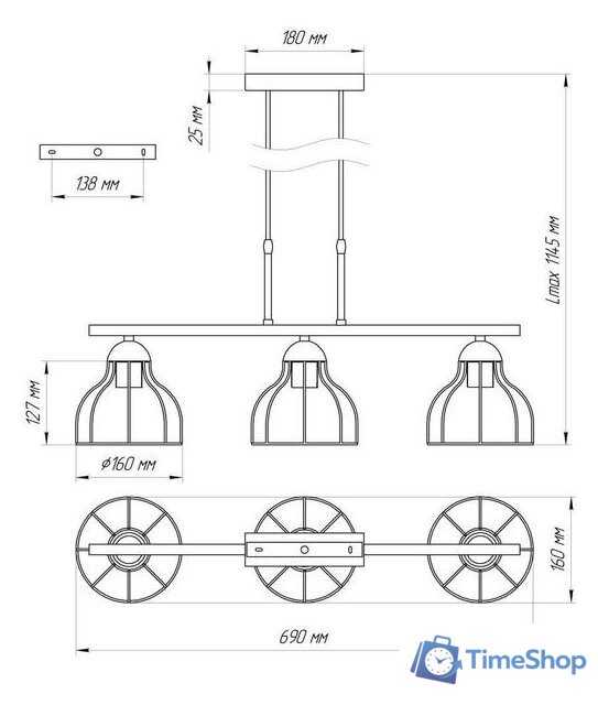 Подвесная люстра Элетех Энди 1005404672 - Изображение №4 — Интернет-магазин Time-Shop