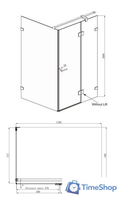 Душевой уголок Ambassador Set 10011103R-ST3 - Изображение №5 — Интернет-магазин Time-Shop
