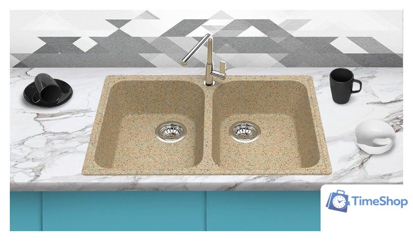 Кухонная мойка Berge BR-7322 (песочный) - Изображение №2 — Интернет-магазин Time-Shop