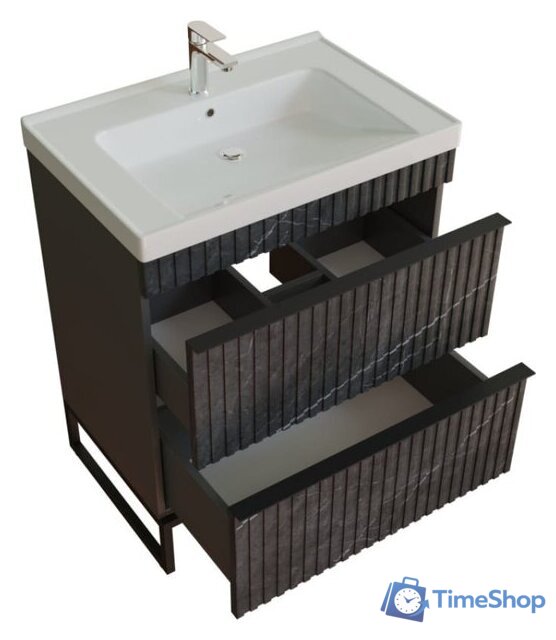  Mixline Тумба под умывальник Окленд 70 551729 (графит мрамор) - Изображение №2 — Интернет-магазин Time-Shop