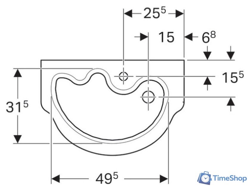 Умывальник Geberit Bambini 326060000 - Изображение №2 — Интернет-магазин Time-Shop