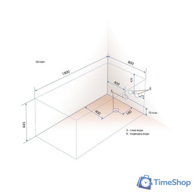 Ванна Triton Цезарь 180x80 (с ножками и экраном) - Изображение №9 — Интернет-магазин Time-Shop