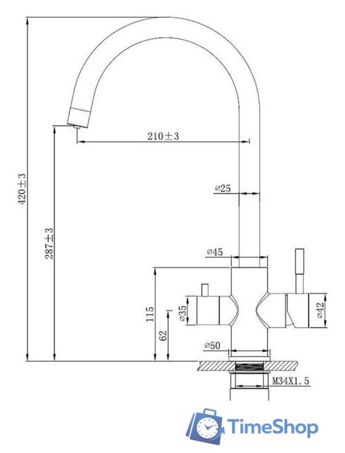 Смеситель Esko K22 B - Изображение №3 — Интернет-магазин Time-Shop