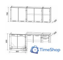 Готовая кухня Интерлиния Мила Лайт 2.0 (белый платинум/дуб бунратти) - Изображение №5 — Интернет-магазин Time-Shop