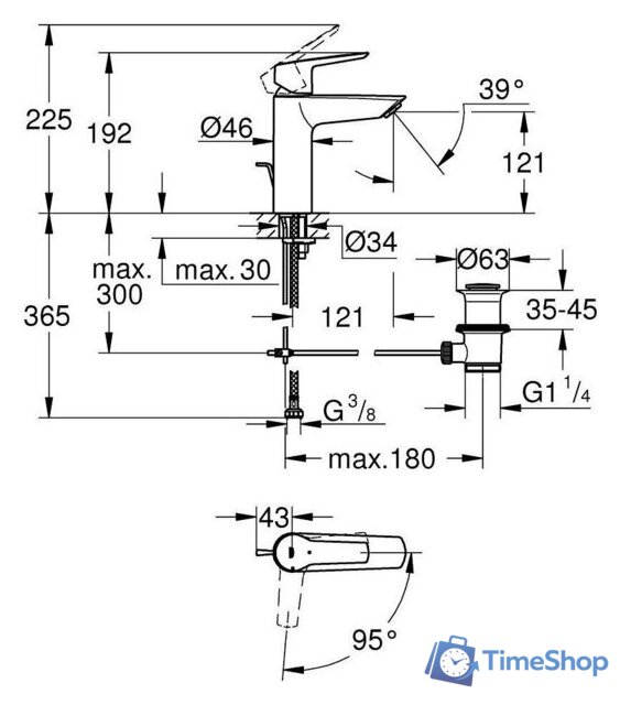 Смеситель Grohe Start M 23552002 - Изображение №4 — Интернет-магазин Time-Shop