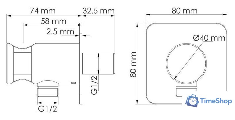 Держатель душевой лейки с подключением Wasserkraft A280 - Изображение №2 — Интернет-магазин Time-Shop