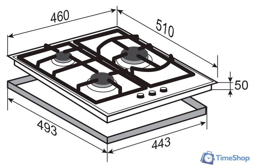 Варочная панель Zigmund & Shtain G 14.4 W - Изображение №4 — Интернет-магазин Time-Shop