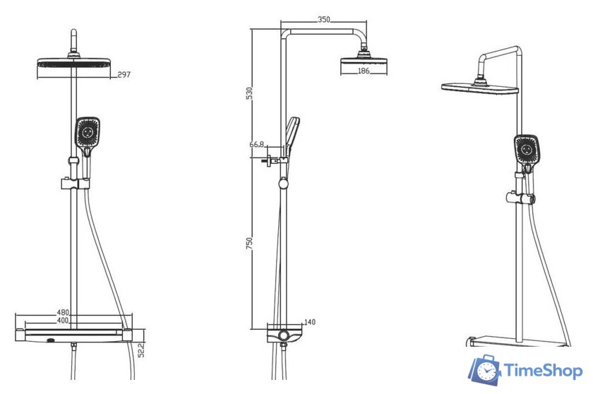 Душевая система  Savol SK-H3445H - Изображение №2 — Интернет-магазин Time-Shop