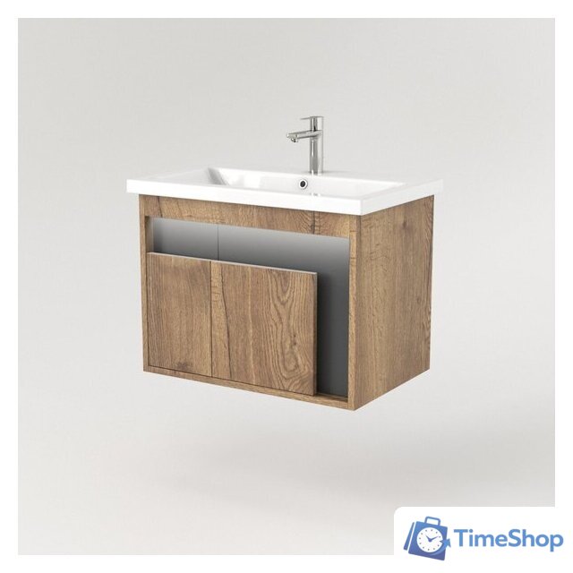  Дабер Тумба под умывальник 016 70 Т16.7.0.22_light (с подсветкой, дуб галифакс/серый) - Изображение №2 — Интернет-магазин Time-Shop