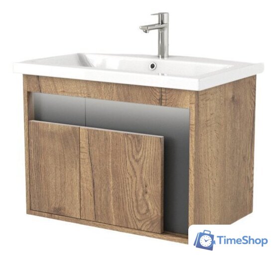  Дабер Тумба под умывальник 016 70 Т16.7.0.22_light (с подсветкой, дуб галифакс/серый) - Изображение №1 — Интернет-магазин Time-Shop