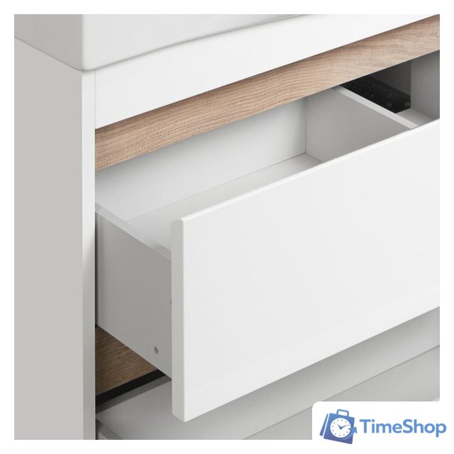  Акватон Тумба под умывальник Нортон 80 1A248901NT010 (белый/дуб эндгр.) - Изображение №5 — Интернет-магазин Time-Shop