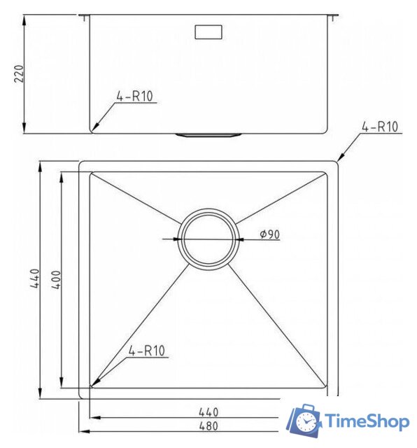 Кухонная мойка Milacio Denia 48 Steel MC.77440 (нержавеющая сталь) - Изображение №8 — Интернет-магазин Time-Shop