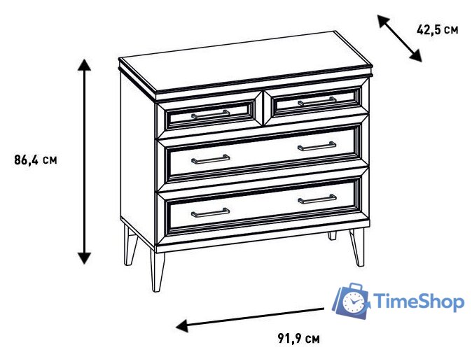 Комод Ангстрем Орландо спальня ОР-100.02 исп.2 (серый уголь) - Изображение №9 — Интернет-магазин Time-Shop