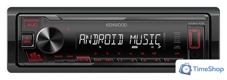 USB-магнитола Kenwood KMM-105 - Изображение №1 — Интернет-магазин Time-Shop
