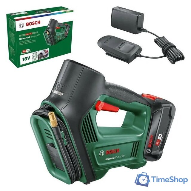 Автомобильный компрессор Bosch UniversalPump 18V 0603947101 (с 1-им АКБ) - Изображение №1 — Интернет-магазин Time-Shop