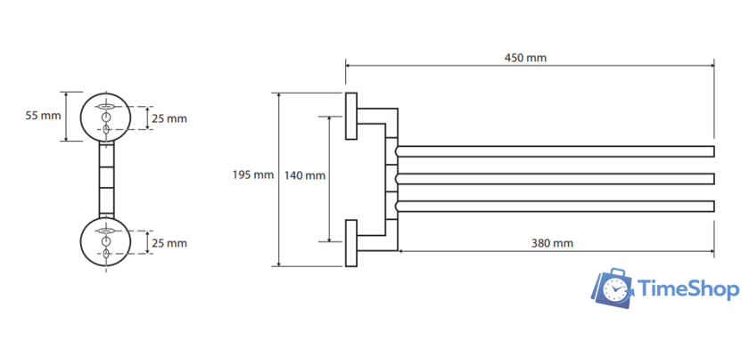 Держатель для полотенца Bemeta Omega 104204112 - Изображение №2 — Интернет-магазин Time-Shop