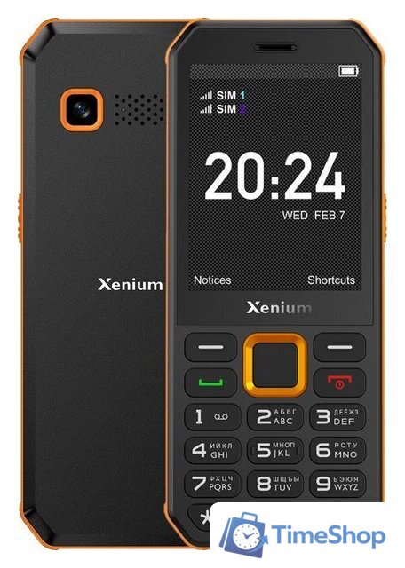 Кнопочный телефон Xenium X300 (оранжевый/черный) - Изображение №1 — Интернет-магазин Time-Shop