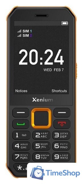 Кнопочный телефон Xenium X300 (оранжевый/черный) - Изображение №2 — Интернет-магазин Time-Shop