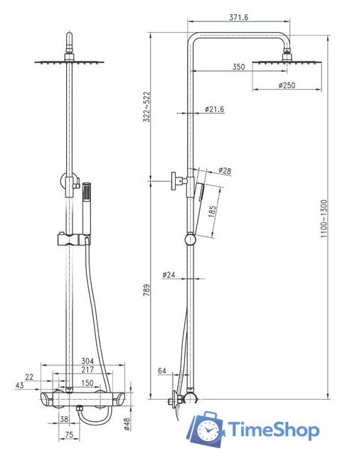 Душевая система  Deante Arnika NAC 01QK - Изображение №3 — Интернет-магазин Time-Shop