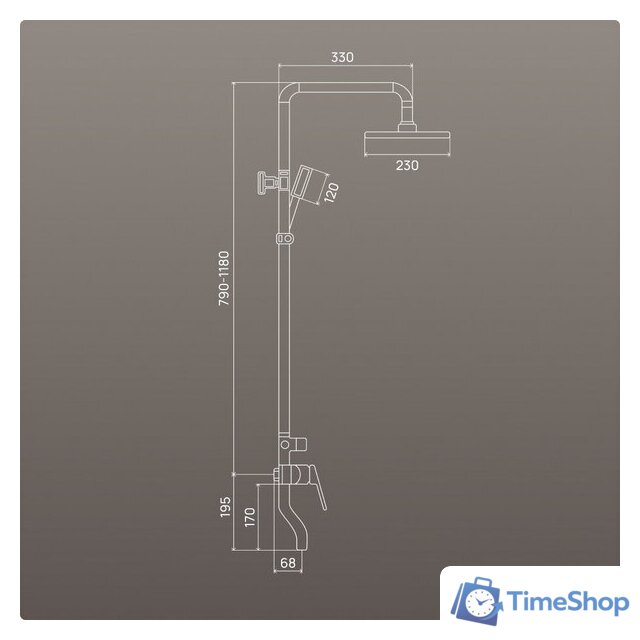Душевая система  РМС PL7CH-009DK - Изображение №4 — Интернет-магазин Time-Shop
