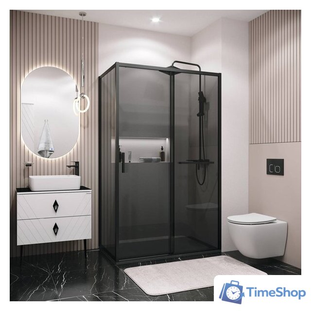Душевой уголок Grossman Style 100x100x195 120.K33.05.1010.21.10 (черный матовый/стекло тонированное) - Изображение №8 — Интернет-магазин Time-Shop