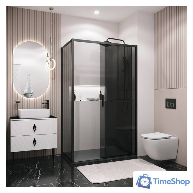 Душевой уголок Grossman Style 100x100x195 120.K33.05.1010.21.10 (черный матовый/стекло тонированное) - Изображение №9 — Интернет-магазин Time-Shop