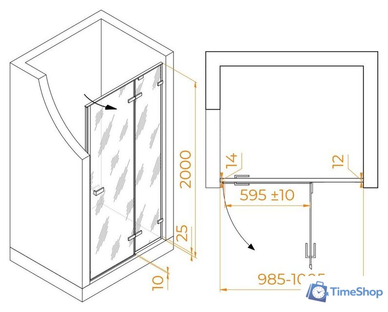 Душевая дверь RGW SV-004B 353200410-14 - Изображение №4 — Интернет-магазин Time-Shop