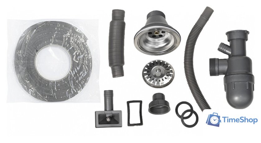 Кухонная мойка AKS Прямоугольная 58x48 (матовый хром) - Изображение №2 — Интернет-магазин Time-Shop