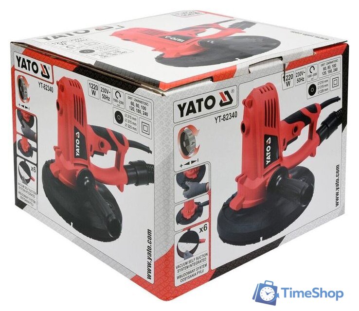 Шлифмашина для стен и потолков Yato YT-82340 - Изображение №4 — Интернет-магазин Time-Shop