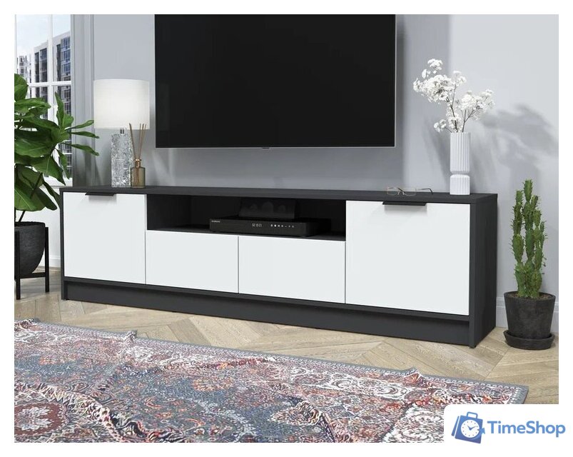 Тумба Интерлиния ТВ Концепт КТ-ТВ4-50 (белый платинум/антрацит) - Изображение №3 — Интернет-магазин Time-Shop
