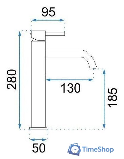 Смеситель Rea Lungo REA-B9409 (светлое золото) - Изображение №4 — Интернет-магазин Time-Shop