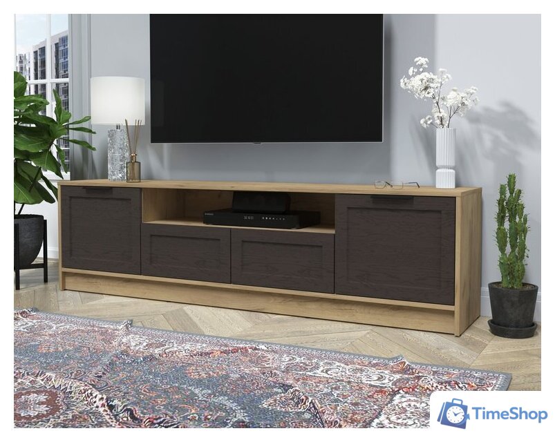 Тумба Интерлиния ТВ Концепт Тренд КТ-ТВ4-50 (дуб золотой/дуб английский) - Изображение №3 — Интернет-магазин Time-Shop