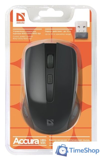 Мышь Defender Accura MM-935 (черный) - Изображение №4 — Интернет-магазин Time-Shop