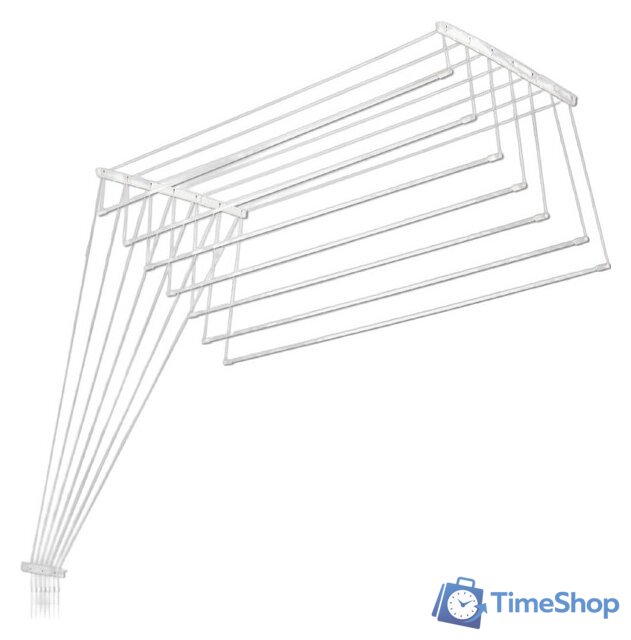 Сушилка для белья Comfort Alumin Euro Premium потолочная 7 прутьев 200 см (алюминий/белый) - Изображение №1 — Интернет-магазин Time-Shop