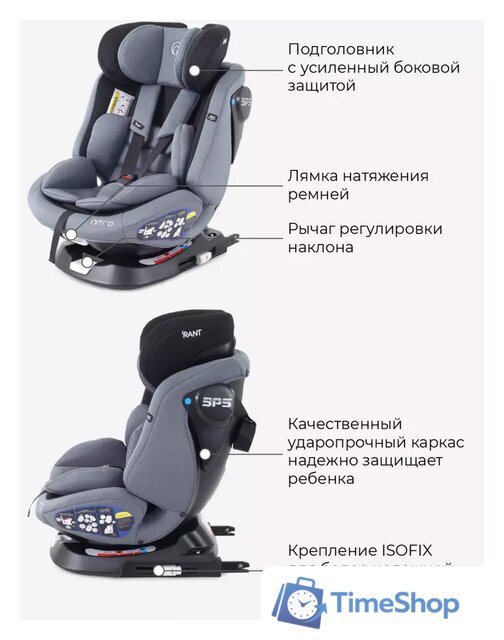 Детское автокресло Rant Nitro Isofix UB619 (серый/черный) - Изображение №15 — Интернет-магазин Time-Shop