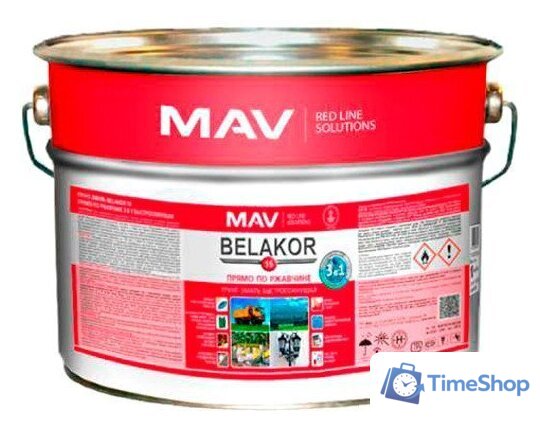 Грунт-эмаль MAV Belakor-15 10 л (белый матовый) - Изображение №1 — Интернет-магазин Time-Shop
