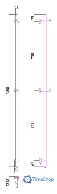 Полотенцесушитель Сунержа Аскет 1650 00-0850-1650 - Изображение №3 — Интернет-магазин Time-Shop
