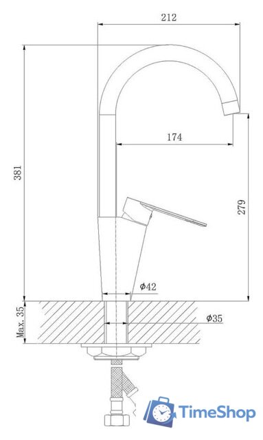 Смеситель Lauter Arc 21CK71691BS - Изображение №2 — Интернет-магазин Time-Shop
