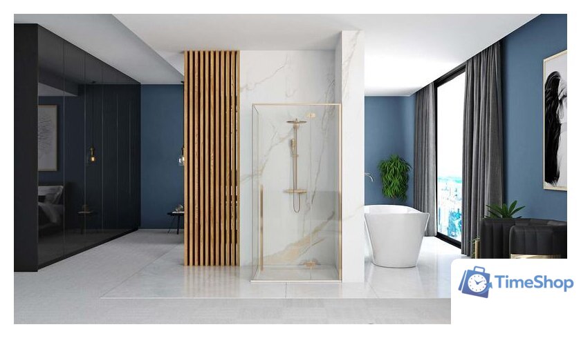 Душевой уголок Rea Fargo 90х90 (золото/прозрачное стекло) - Изображение №4 — Интернет-магазин Time-Shop