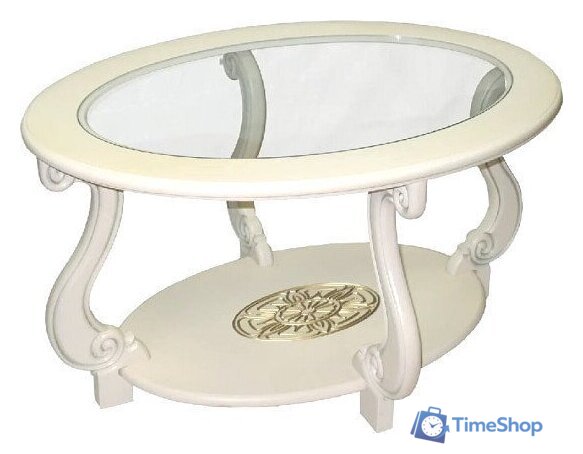 Журнальный столик Мебелик Овация С (слоновая кость/золото) - Изображение №1 — Интернет-магазин Time-Shop