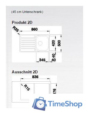 Кухонная мойка Blanco Lantos 45 S-IF Salto 519707 (нержавеющая сталь) - Изображение №3 — Интернет-магазин Time-Shop