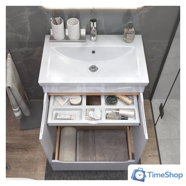  Vigo Тумба под умывальник Grani 800-2-1 Como (дуб золотой) - Изображение №5 — Интернет-магазин Time-Shop